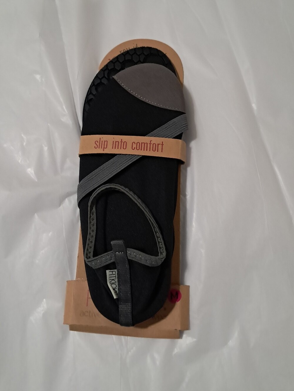 FitKicks Slip-On Flex Form Sole Comfort Black and Gray Shoes Sz M 7-8.